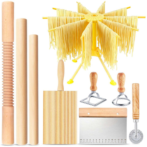 ATPWONZ pasta kit wood rolling pins in use for smooth dough and even sheets
