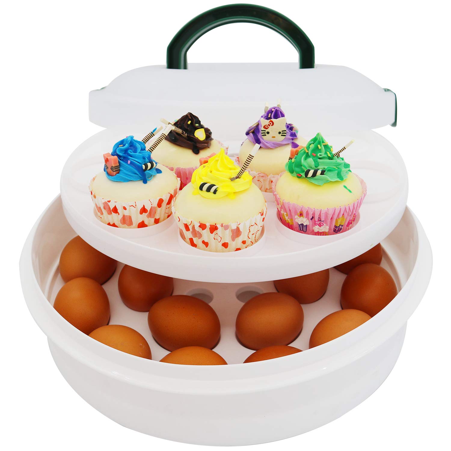 ATRDTO cupcake-tray supports versatile storage for cupcakes or muffins at events.
