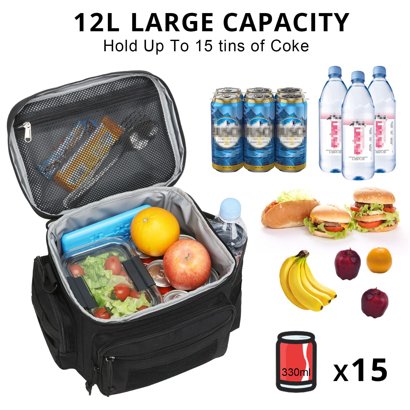 ATRIPACK lunch box molle-webbing-side enables attachment of gear.