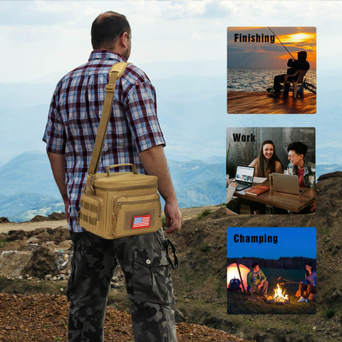 ATRIPACK lunchbox brown, side MOLLE straps for accessories and pouches