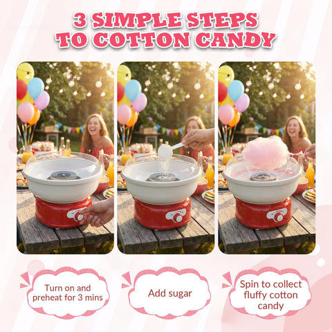 ATSENT cotton candy machine in party scene highlights family-friendly entertainment.