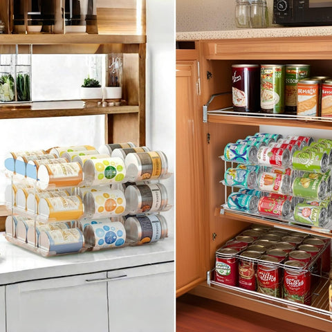 Attelite can organizer supports up to 72 cans per layer.