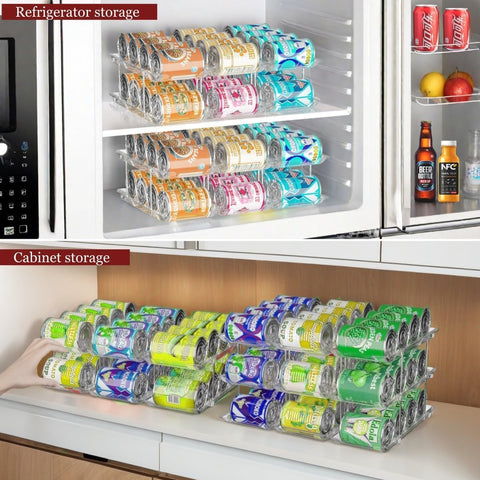 Attelite can organizer interlocks to maximize pantry space.
