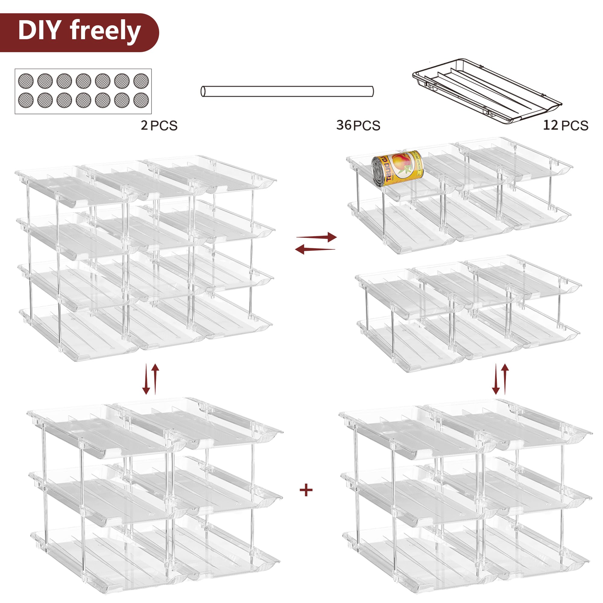 Attelite can organizer tool-free snap assembly for sturdy stacking.