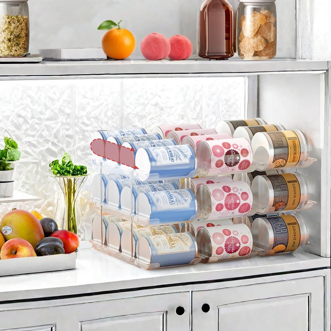 Attelite Can Organizer for Pantry: clear trays offer quick visibility for cans