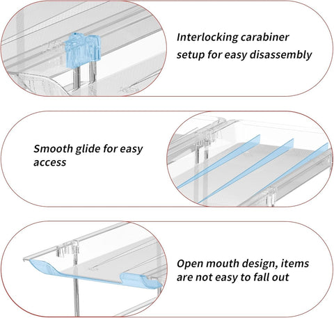 Attelite can organizer features clear shelves for quick contents.