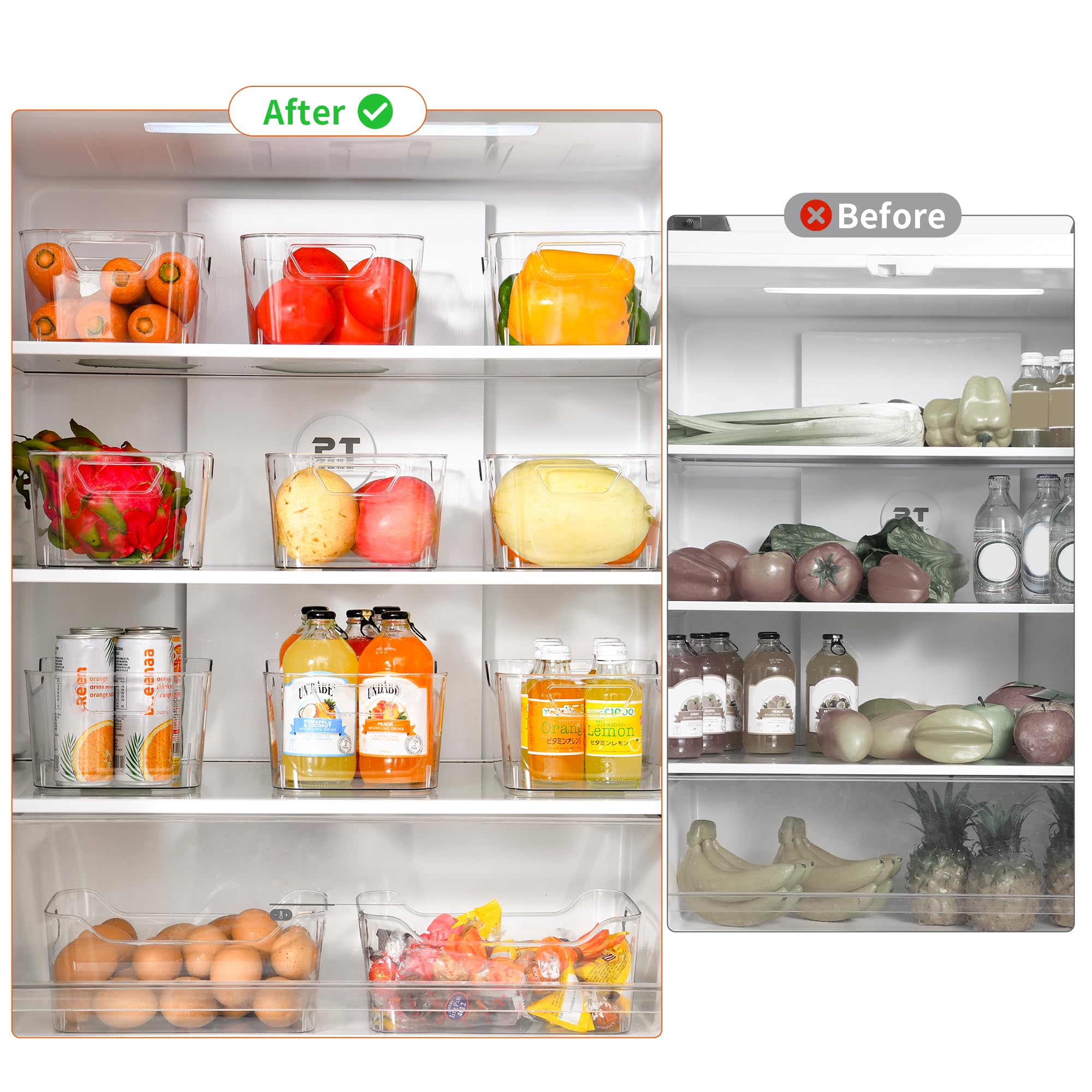 Attelite clear bin pantry storage keeps cereals, snacks, and sauces tidy.