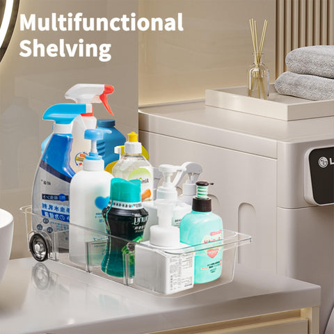 Attelite thick clear storage bin measures 15.35 x 7.9 x 3.54 inches