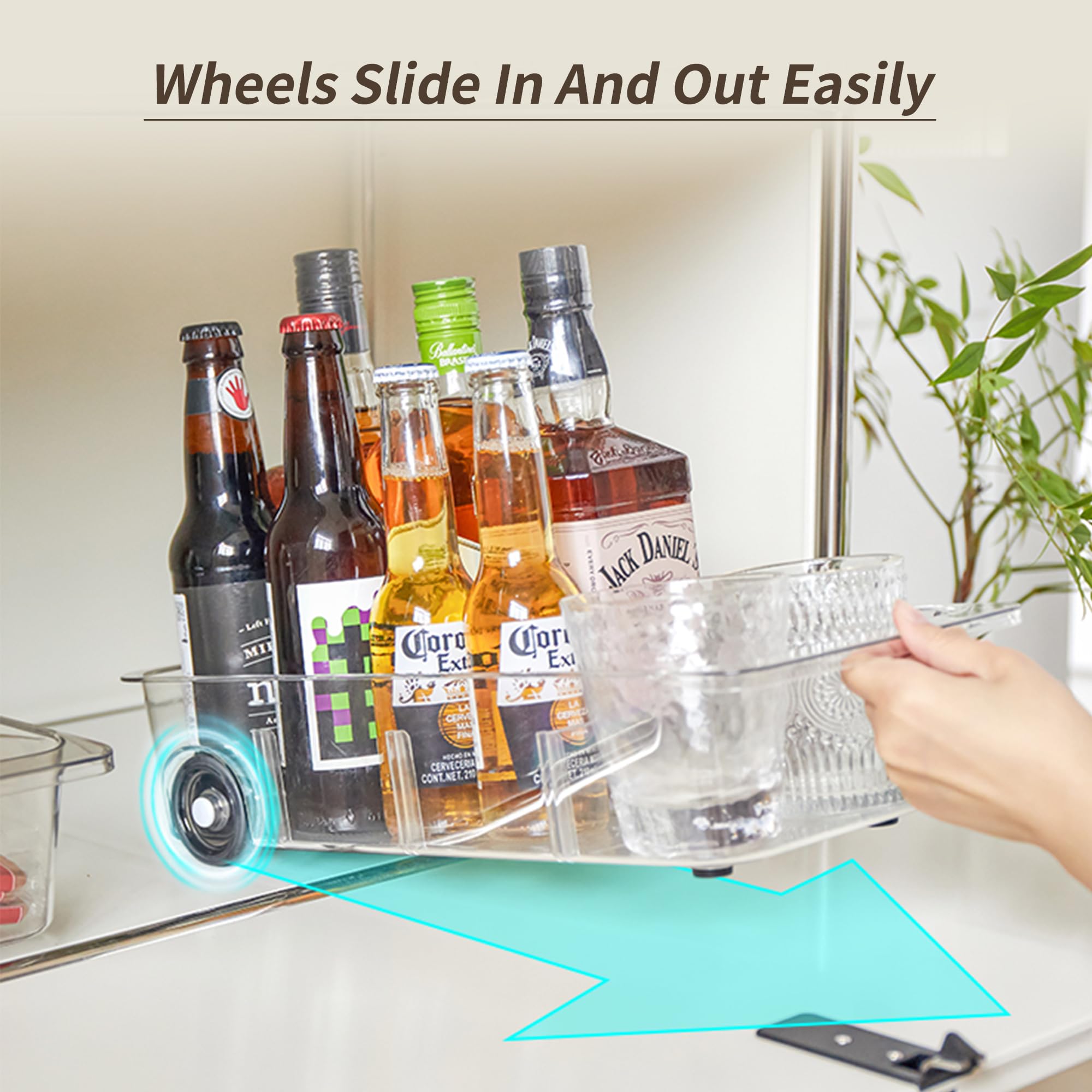 Attelite fridge bin with silicone wheels glides smoothly