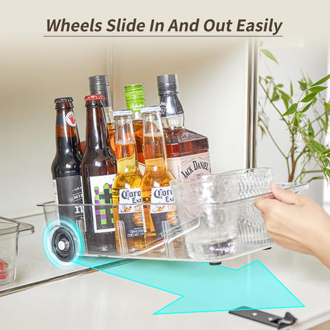 Attelite fridge bin with silicone wheels glides smoothly