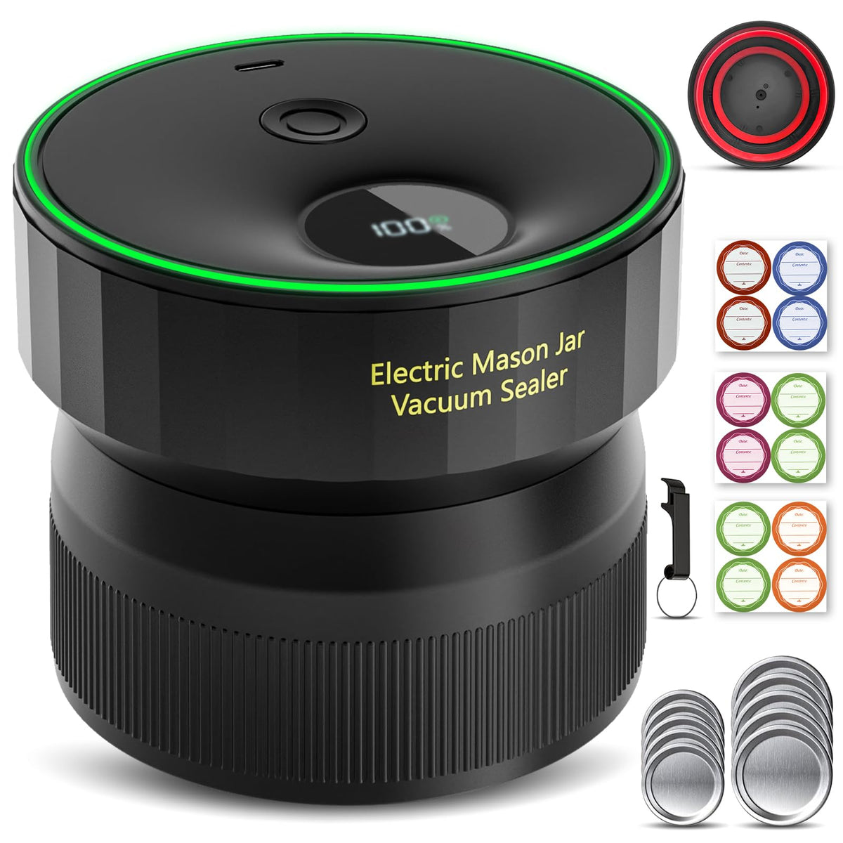 Attikbiz 2025 Mason Jar Vacuum Sealer box highlights compact, portable storage solution.