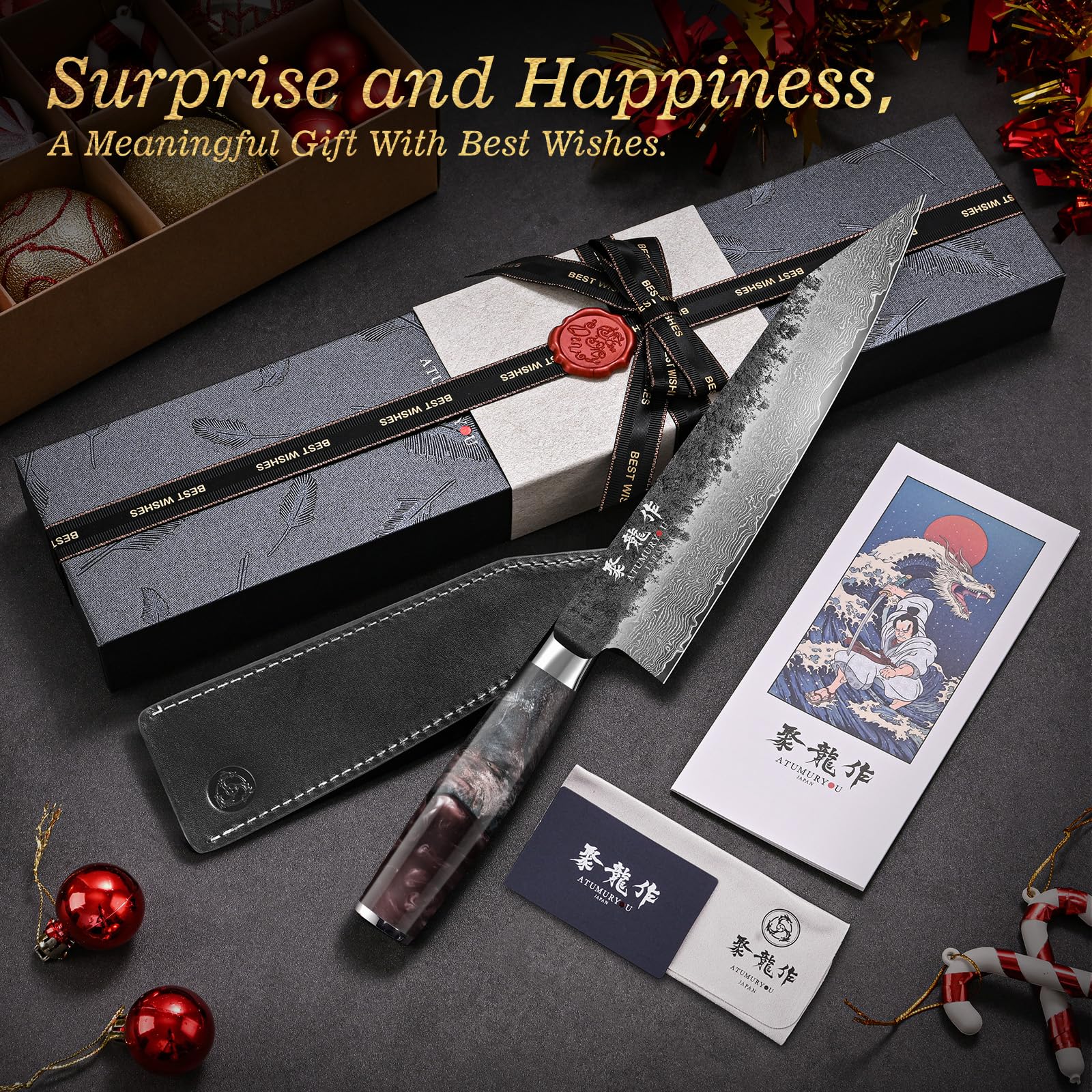 Atumuryou JPCK 8.27-inch Kiritsuke knife full view for versatile prep