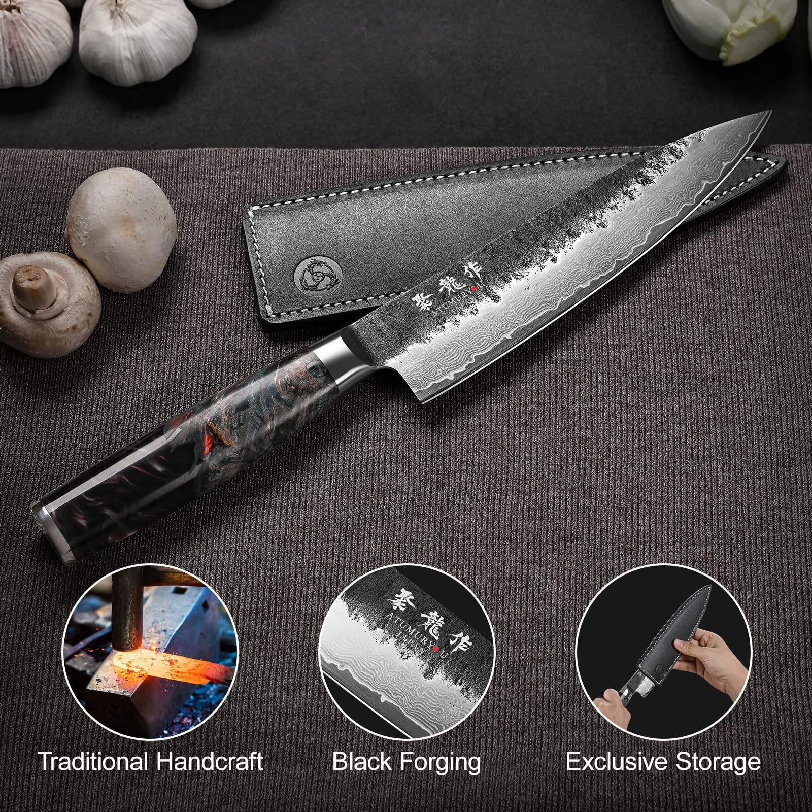 Atumuryou JPCK leather sheath protects the blade during storage