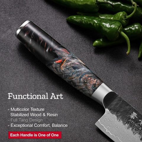 Atumuryou JPCK 67-layer Damascus steel core for toughness and balance