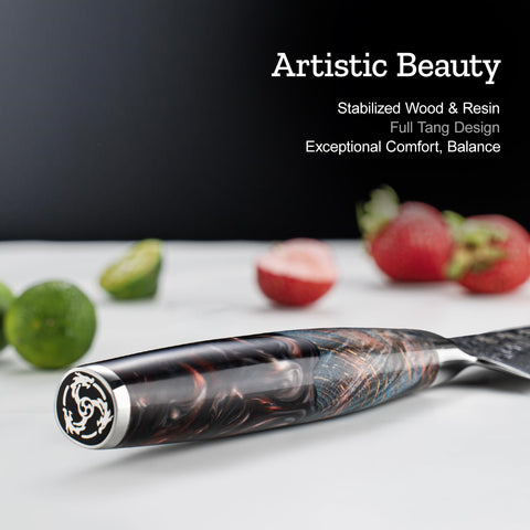 Ergonomic full-tang handle providing a comfortable, balanced grip during prep.