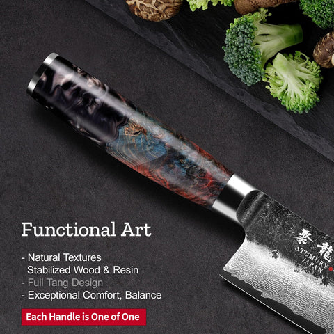 Atumuryou JPCK ergonomic stabilized wood handle for comfortable grip