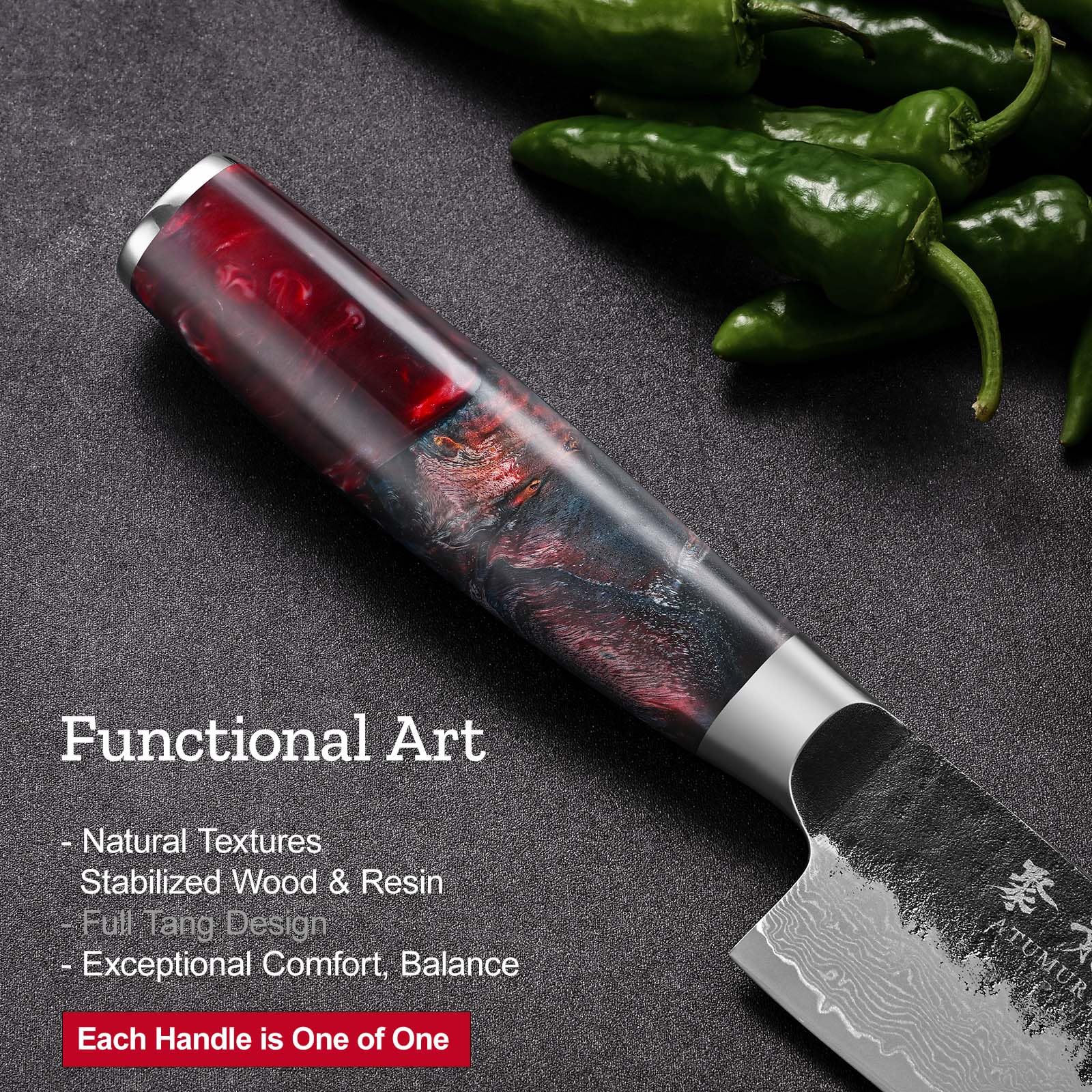 Full-tang balance provides secure grip and precise control.
