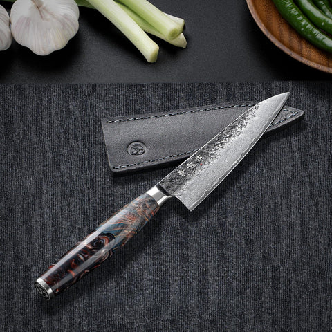 Versatile kitchen setup demonstrating the knife in everyday tasks.