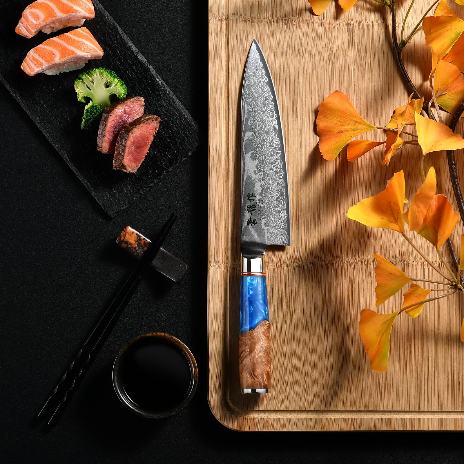 Atumuryou JPCK knife with ergonomic handle for comfortable grip during prep.