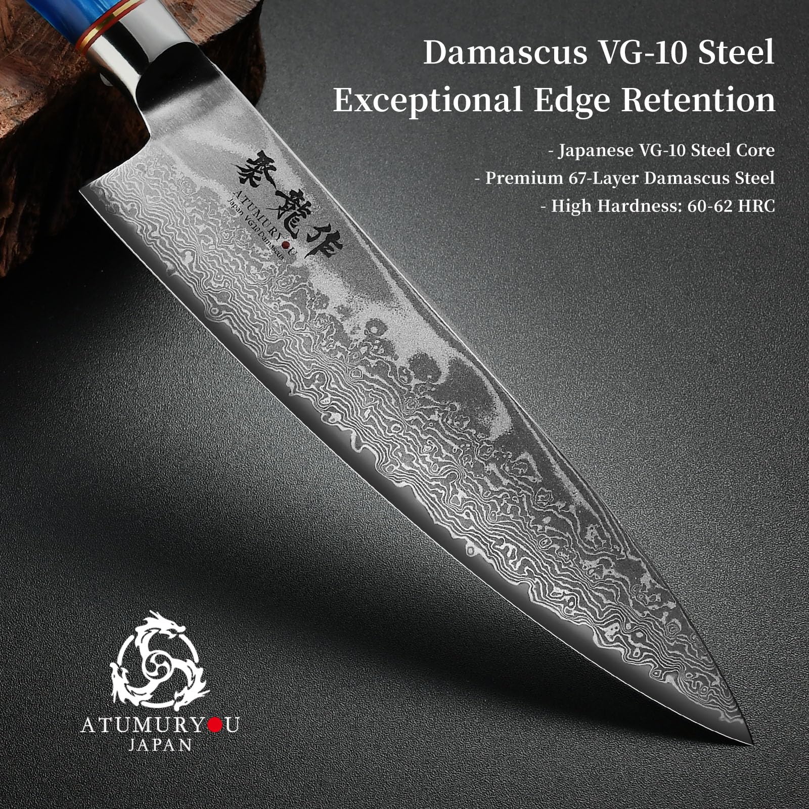 Atumuryou JPCK hand-sharpened edge ready for effortless kitchen slicing.