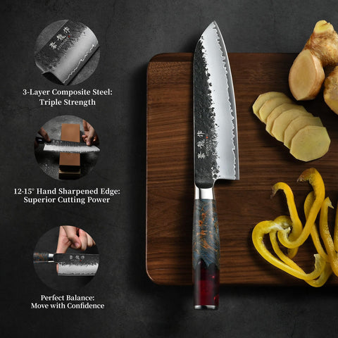 Atumuryou JPCK Santoku knife gift box packaging signals premium culinary gift.