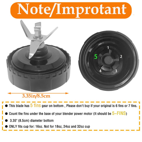 Atuwebo 5-Fin blade compatible with QB3004 for quick chopping and pureeing