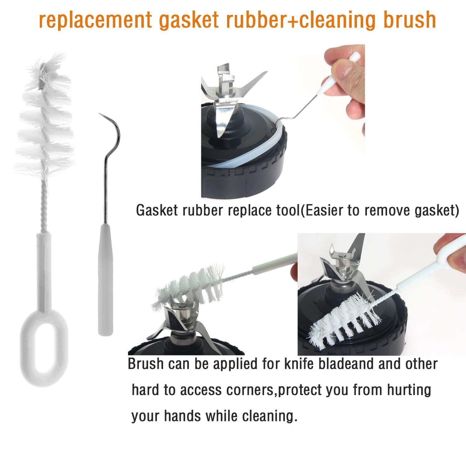 Atuwebo cleaning brush keeps blades safe while cleaning hard-to-reach areas