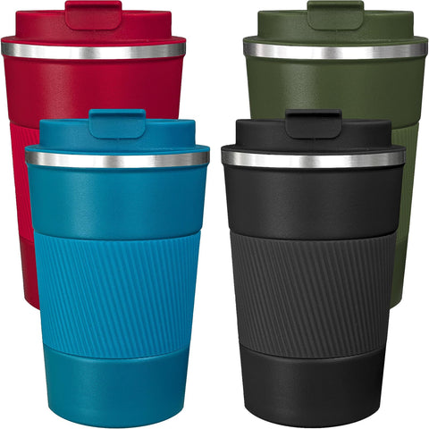 ATZNZIK 4-pack colorful insulated mugs for on-the-go coffee