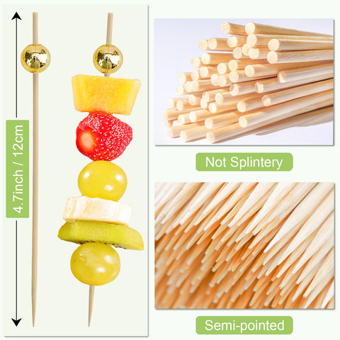 ATZNZIK bamboo appetizer skewers with smooth surface ideal for charcuterie boards.