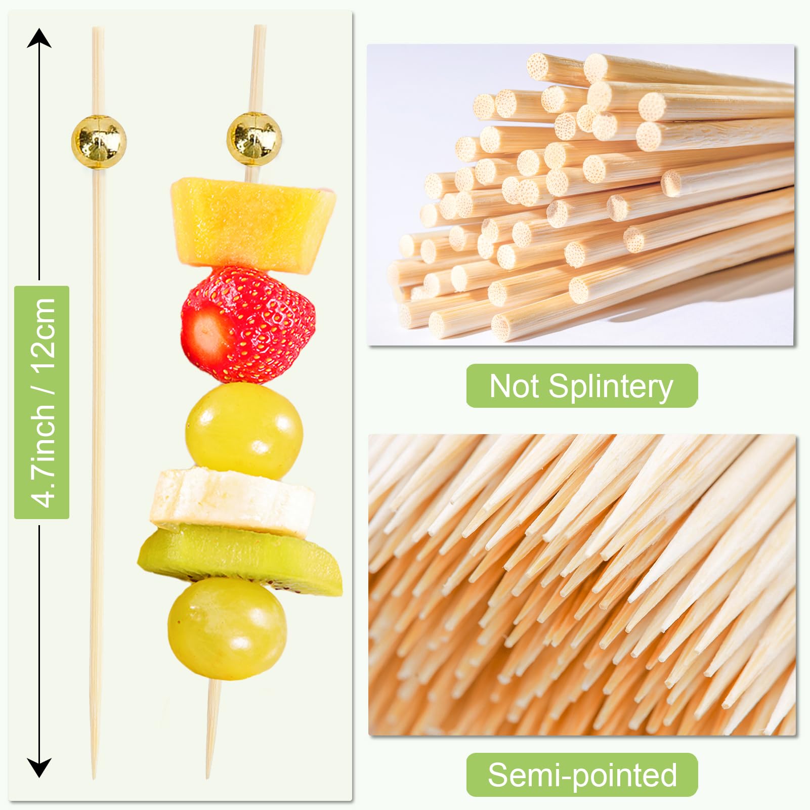 ATZNZIK gold ball end cocktail picks add elegance to drinks and appetizers.
