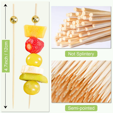 ATZNZIK gold ball end cocktail picks add elegance to drinks and appetizers.