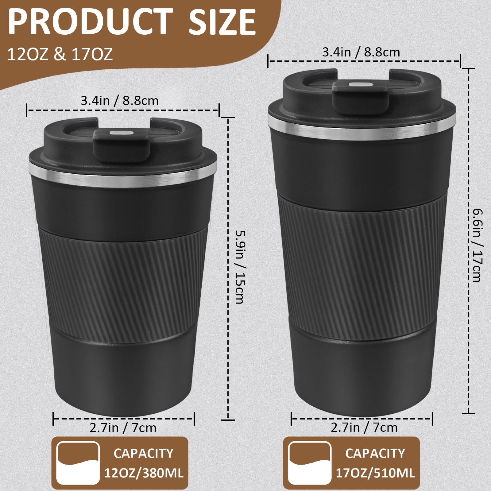 ATZNZIK multicolor stainless steel mugs for stylish daily coffee use