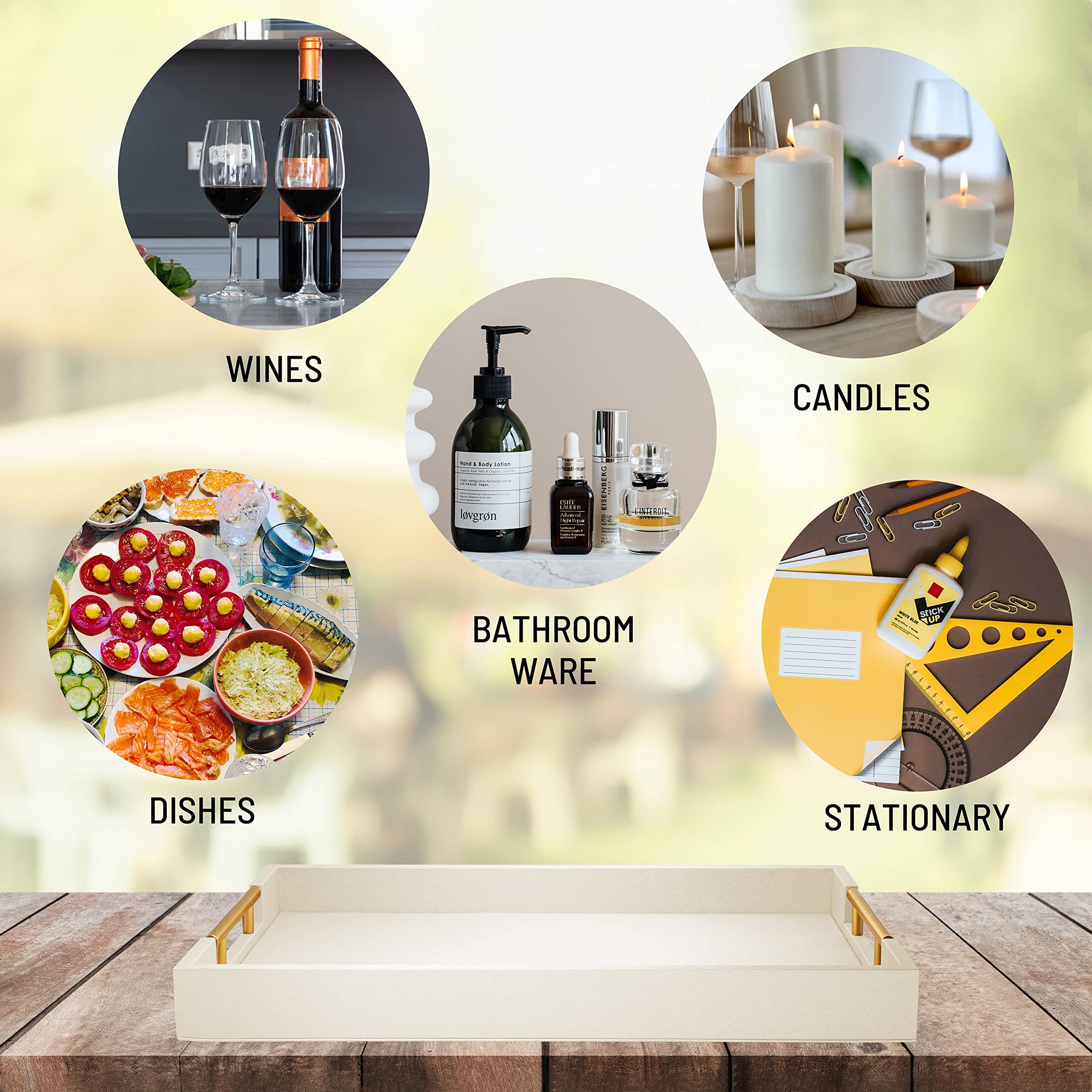 ATZYmolin large 17x12 tray fits an 11-inch plate for entertaining.