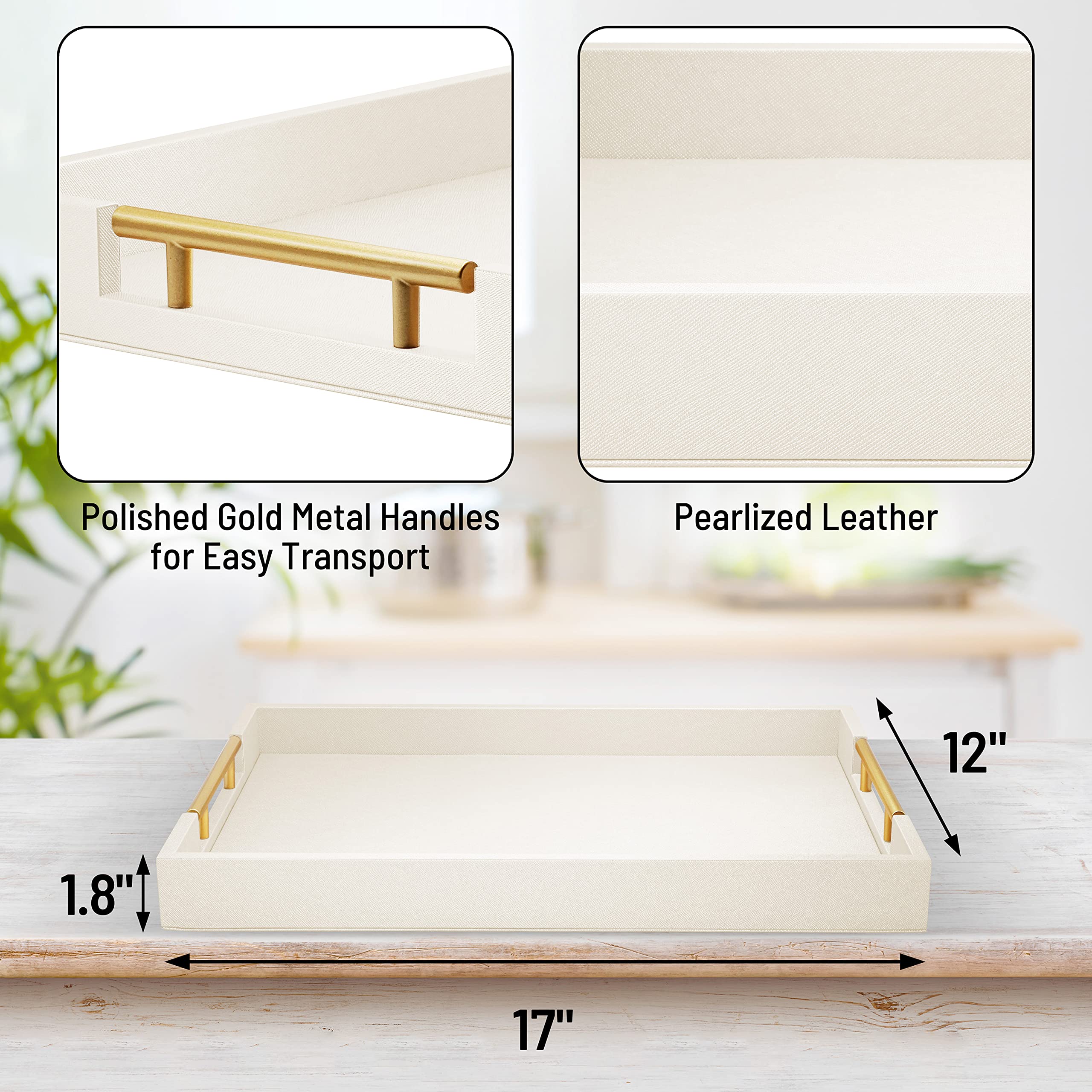 ATZYmolin pearlescent leather veneer top adds luxury to any coffee table.