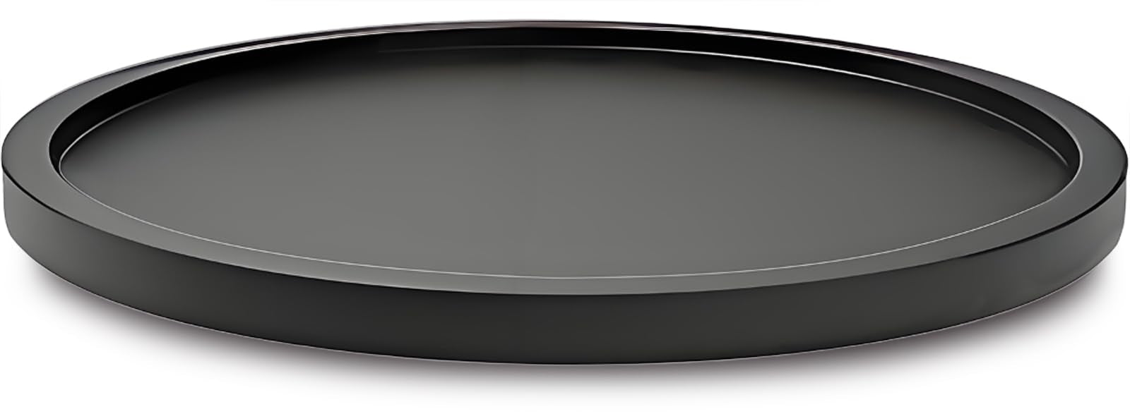 AUAM 14-inch black bamboo lazy susan demonstrates smooth rotation for organized spices.