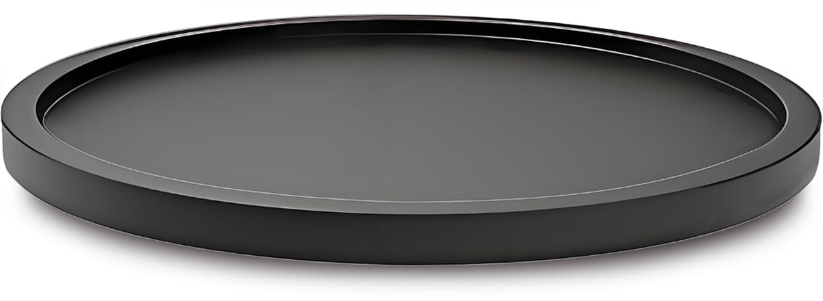 AUAM 14-inch black bamboo lazy susan demonstrates smooth rotation for organized spices.