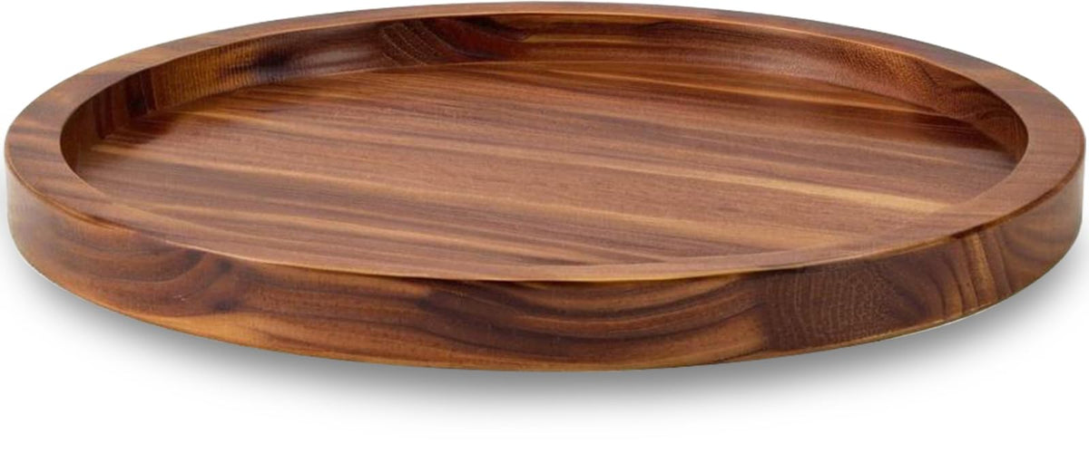 AUAM 16-inch acacia lazy susan top view enables easy spice access.