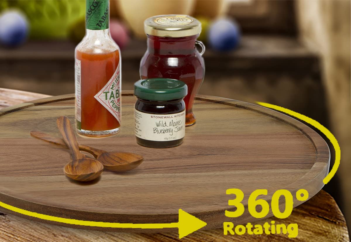 AUAM 360-degree rotation lazy Susan simplifies meal prep and access.