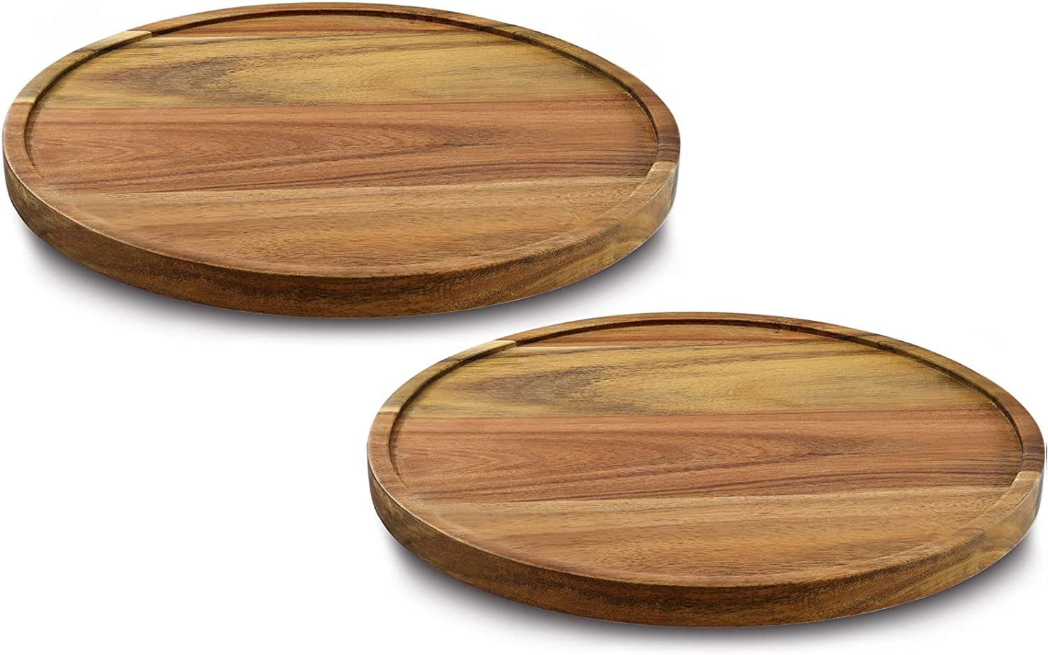 AUAM Acacia Lazy Susan with wood grain aids easy spice access