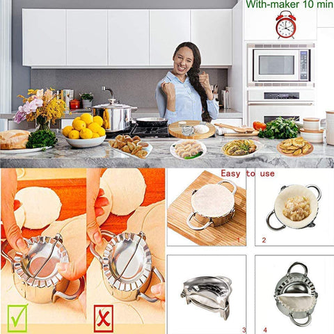 AUAM dumpling pierogi mold produces uniform wrappers and neat edges.