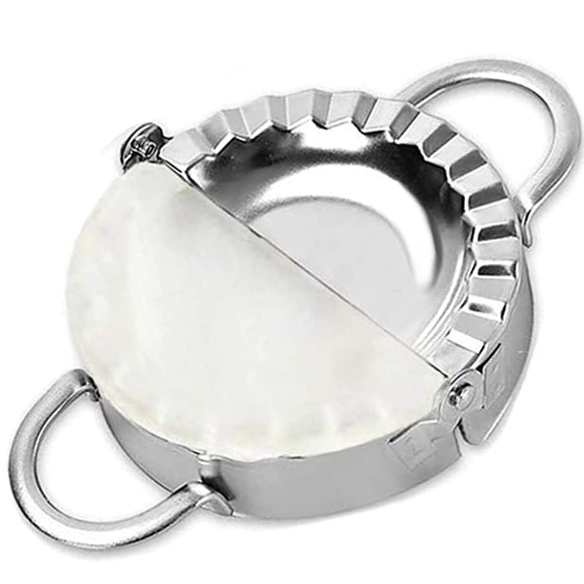 AUAM 5-inch stainless steel dumpling press for quick, even seals.