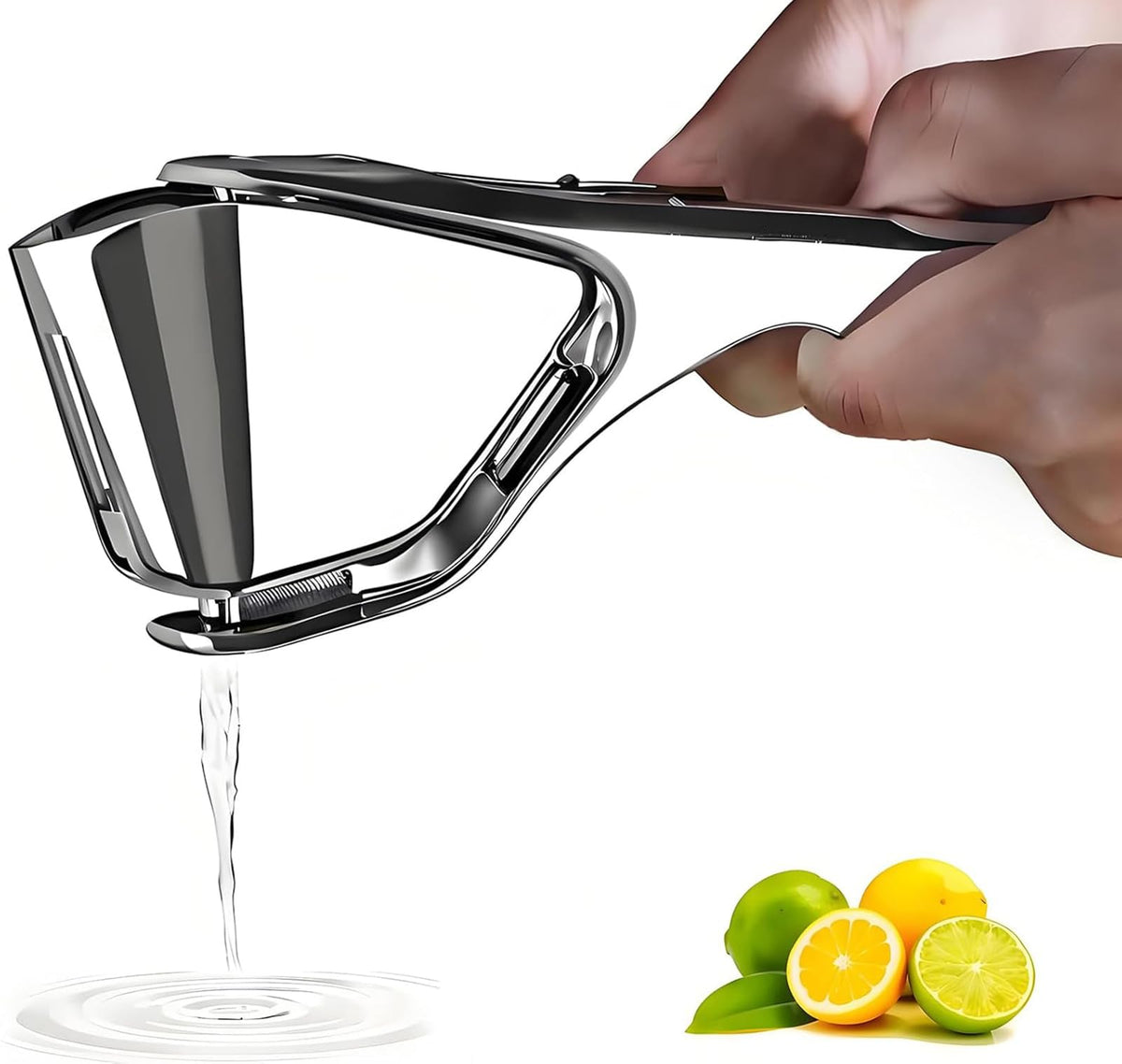 AUAM heavy-duty lemon squeezer exterior—durable stainless steel for long-lasting use.