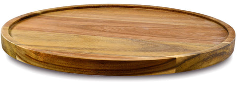 AUAM lazy Susan in acacia wood with 12-inch rotation for easy spice access