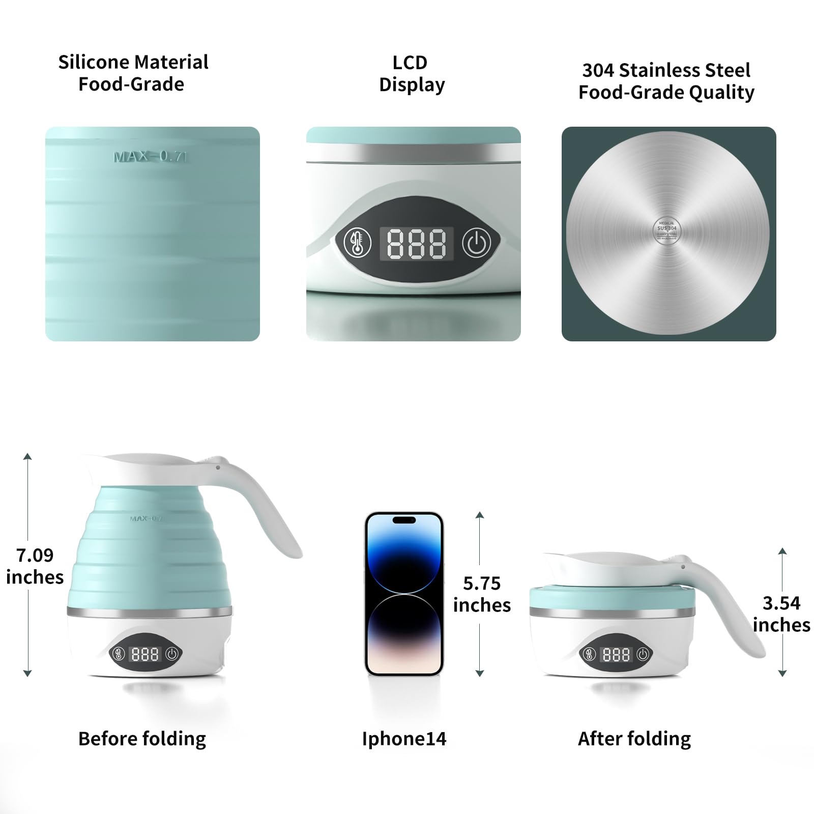 AUCOO 850W kettle boils water quickly for hot drinks