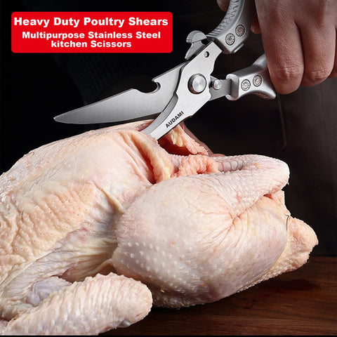 AUDAMI heavy-duty poultry shears cut through bones easily