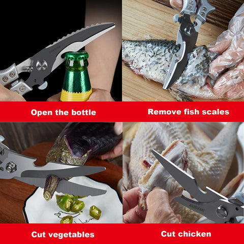 AUDAMI kitchen shears with bottle opener in handle