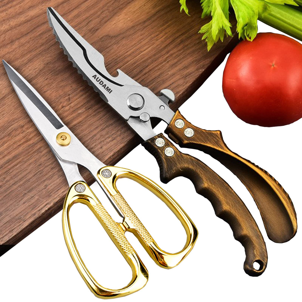 AUDAMI poultry shears with ergonomic grip for effortless poultry prep