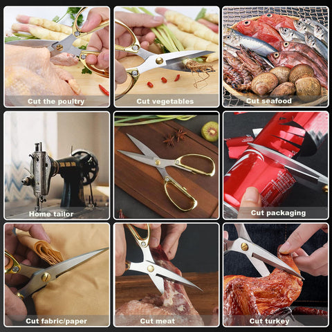 Spring-loaded mechanism highlighted on AUDAMI poultry shears