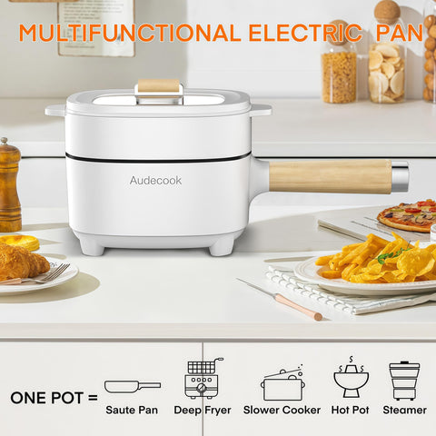 Audecook compact portable travel cooker for dorms and RVs, easy to take on trips.