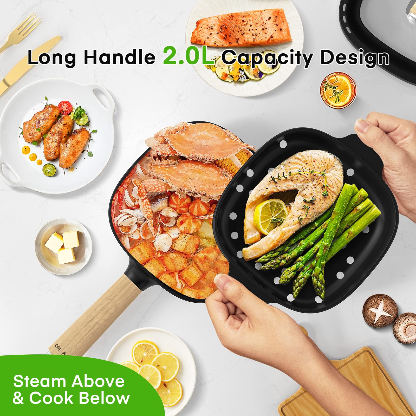 Audecook 360° heating base provides even heat across the surface